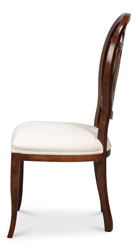 Sarreid Ltd - Goccia Side Chair, Walnut,Taupe Velvet in Tan - U165-02TV view 3