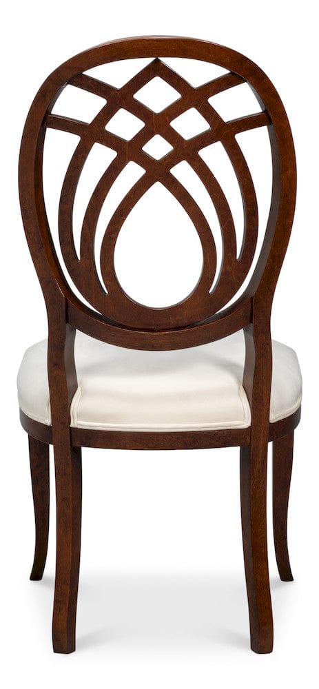 Sarreid Ltd - Goccia Side Chair, Walnut,Taupe Velvet in Tan - U165-02TV view 4