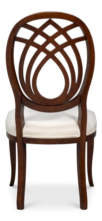 Sarreid Ltd - Goccia Side Chair, Walnut,Taupe Velvet in Tan - U165-02TV view 4