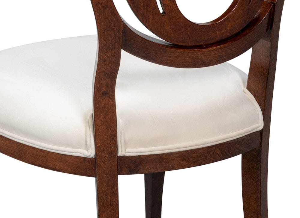 Sarreid Ltd - Goccia Side Chair, Walnut,Taupe Velvet in Tan - U165-02TV view 7