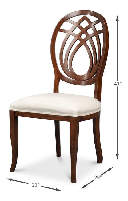 Sarreid Ltd - Goccia Side Chair, Walnut,Taupe Velvet in Tan - U165-02TV view 13