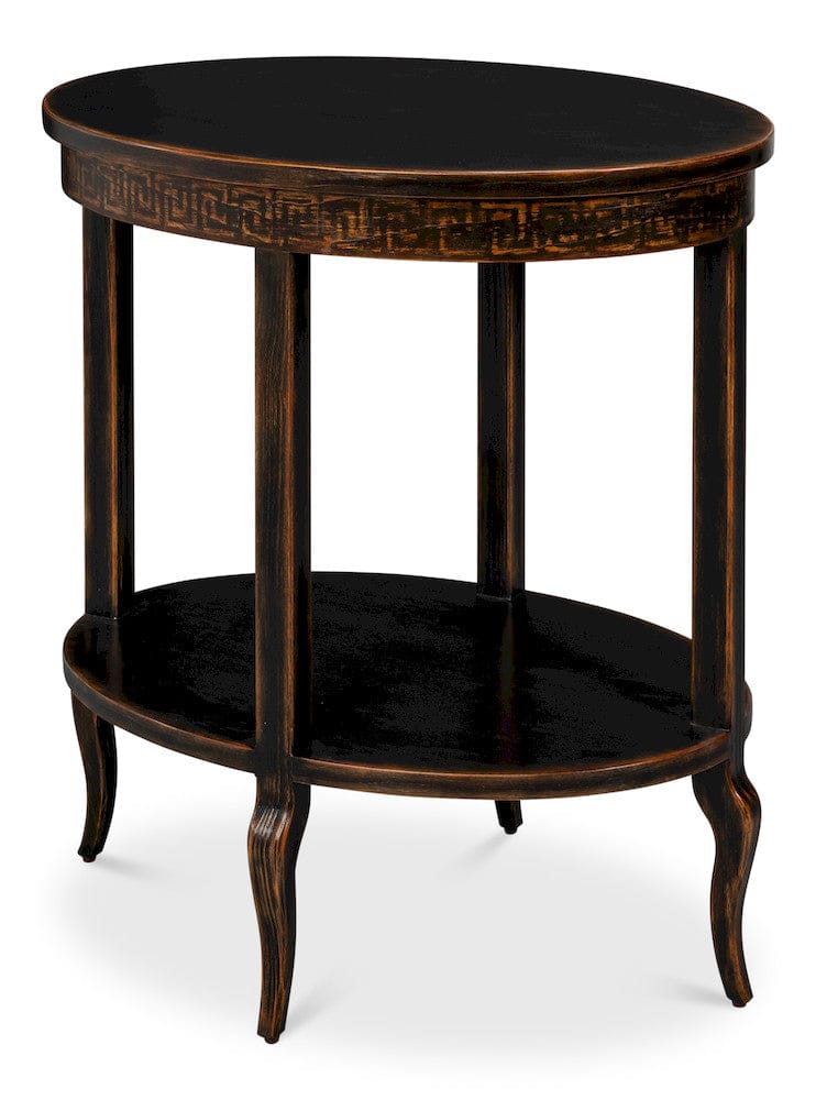 Sarreid Ltd - Golden Rim Side Table in Black - 54306 view 1