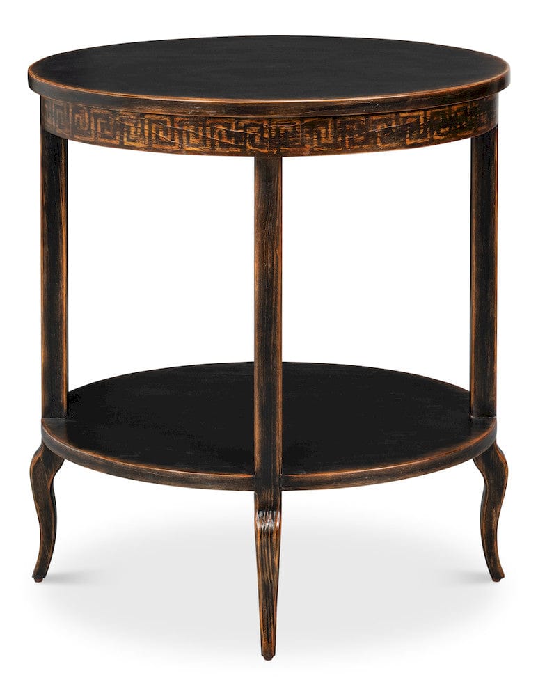 Sarreid Ltd - Golden Rim Side Table in Black - 54306 view 2