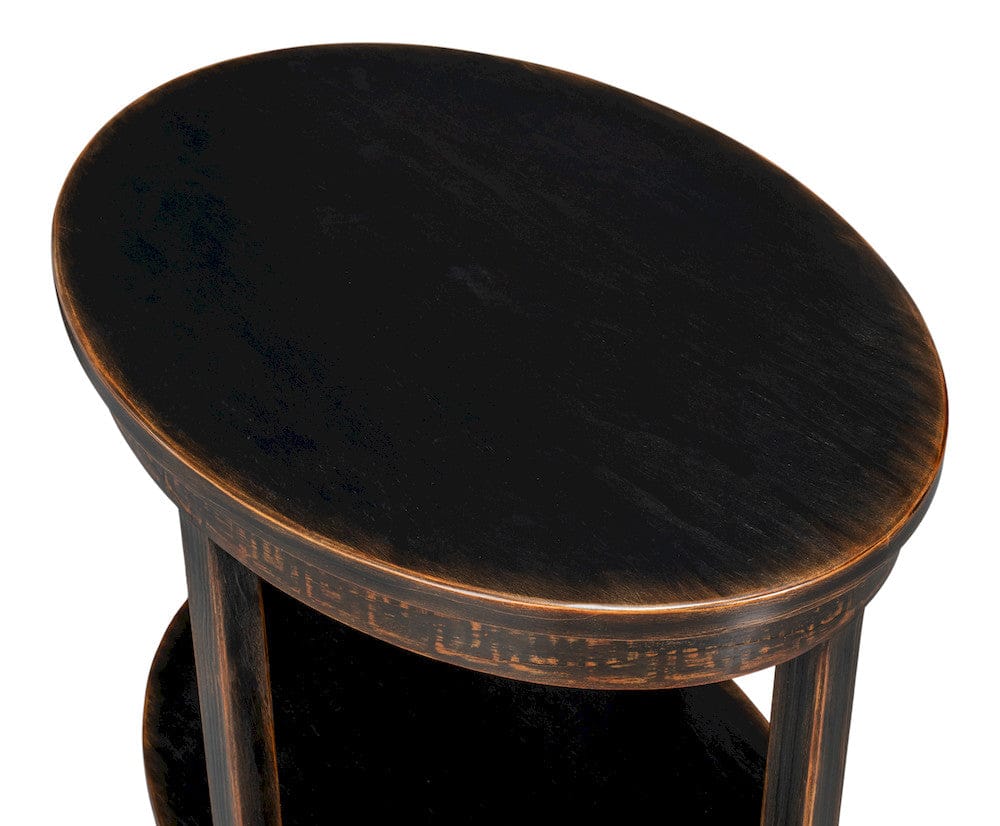 Sarreid Ltd - Golden Rim Side Table in Black - 54306 view 4