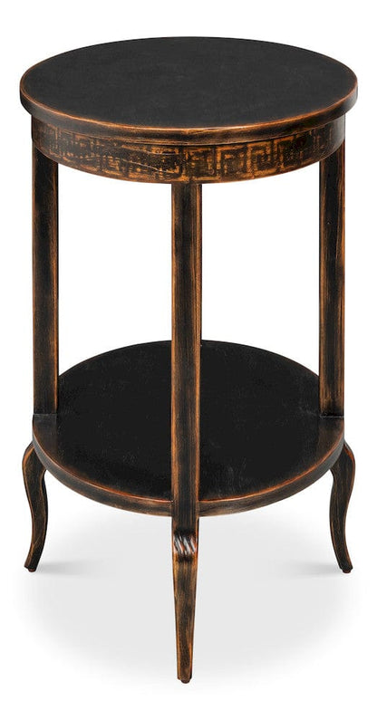 Sarreid Ltd - Golden Rim Side Table in Black - 54306 view 7