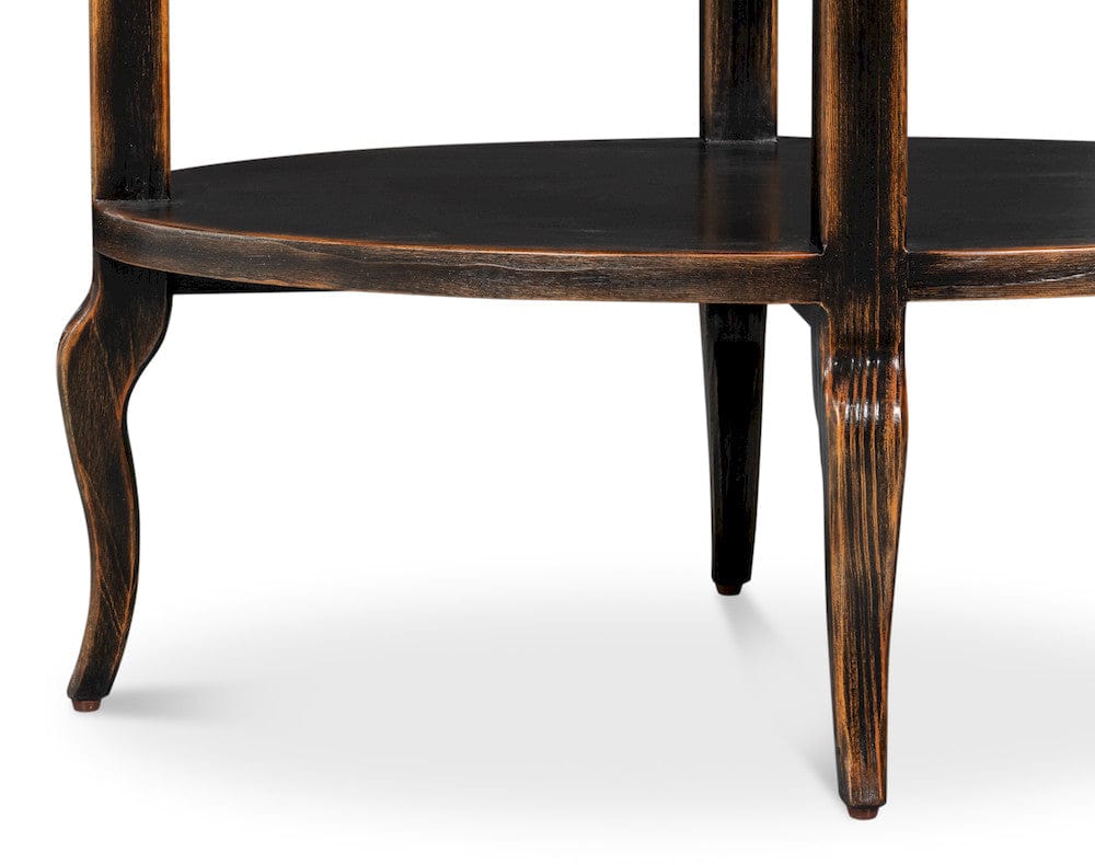 Sarreid Ltd - Golden Rim Side Table in Black - 54306 view 10