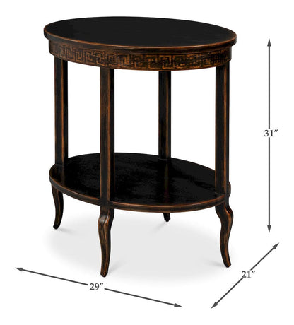 Sarreid Ltd - Golden Rim Side Table in Black - 54306 view 11