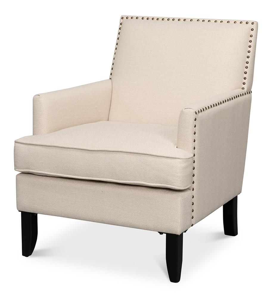 Sarreid Ltd - Grady Chair, Fabric - Ivory - 53787 veiw 1