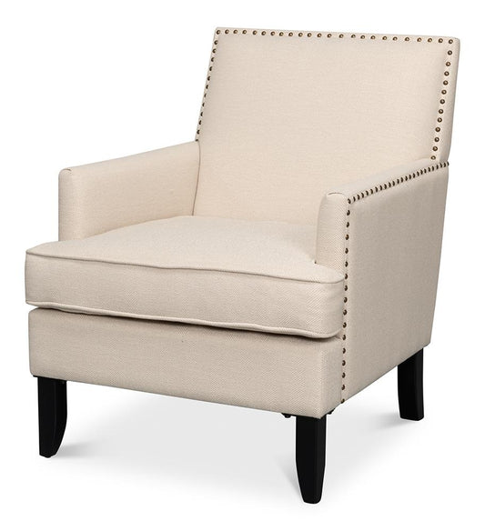 Sarreid Ltd - Grady Chair, Fabric - Ivory - 53787 veiw 1