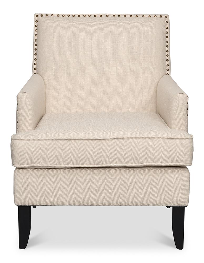 Sarreid Ltd - Grady Chair, Fabric - Ivory - 53787 veiw 2