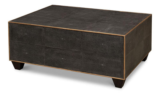Sarreid Ltd - Grey Leather Shagreen Cocktail Table - 40471 veiw 1