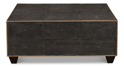 Sarreid Ltd - Grey Leather Shagreen Cocktail Table - 40471 veiw 2