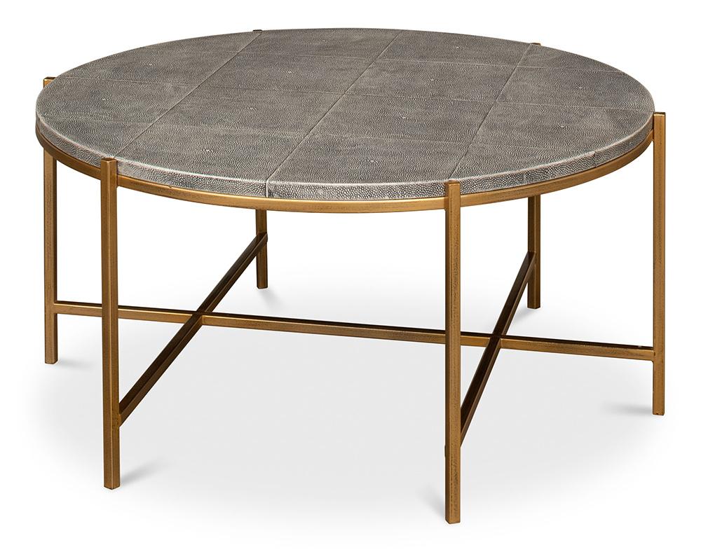 Sarreid Ltd - Grey Shagreen Coffee Table - 52634 veiw 1
