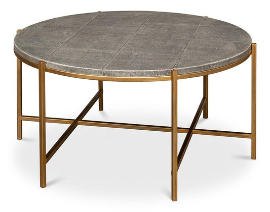 Sarreid Ltd - Grey Shagreen Coffee Table - 52634 veiw 1