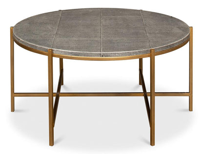 Sarreid Ltd - Grey Shagreen Coffee Table - 52634 veiw 2