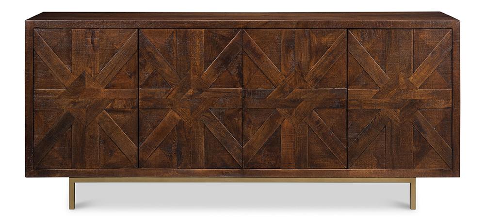 Sarreid Ltd - Griglia Four Door Sideboard - Brown - 53819 veiw 2
