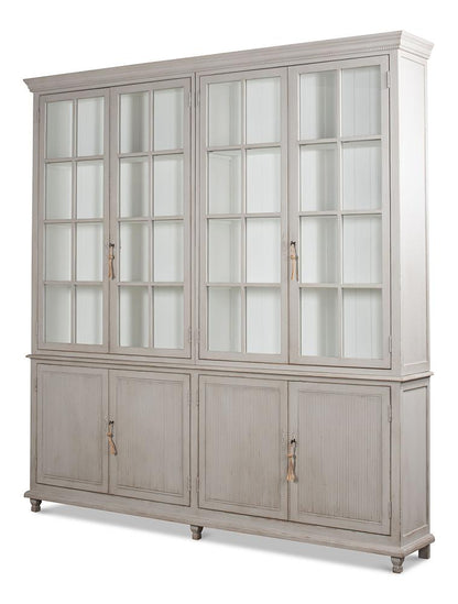 Sarreid Ltd - Harper Glass Front Bookcase - Grey - 53450 veiw 1