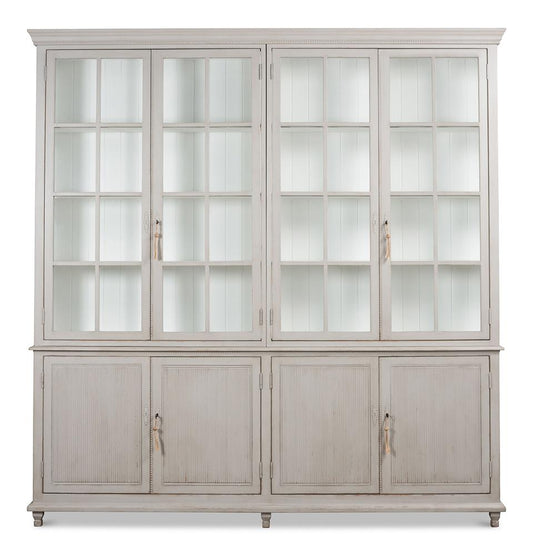Sarreid Ltd - Harper Glass Front Bookcase - Grey - 53450 veiw 2
