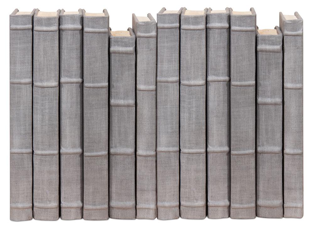 Sarreid Ltd - Heather Gray Linen Books, Set/12 - 54073 veiw 1