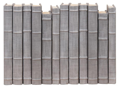 Sarreid Ltd - Heather Gray Linen Books, Set/12 - 54073 veiw 1