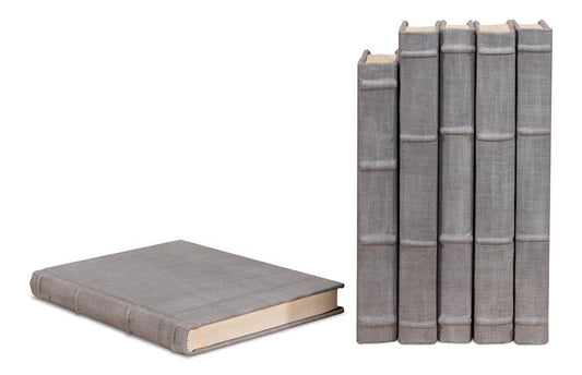 Sarreid Ltd - Heather Gray Linen Books, Set/12 - 54073 veiw 2