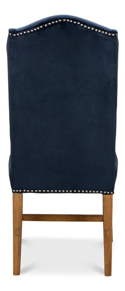 Sarreid Ltd - High Back Dining Chair, Blue Velvet (Set of 2) - 53028 view 4