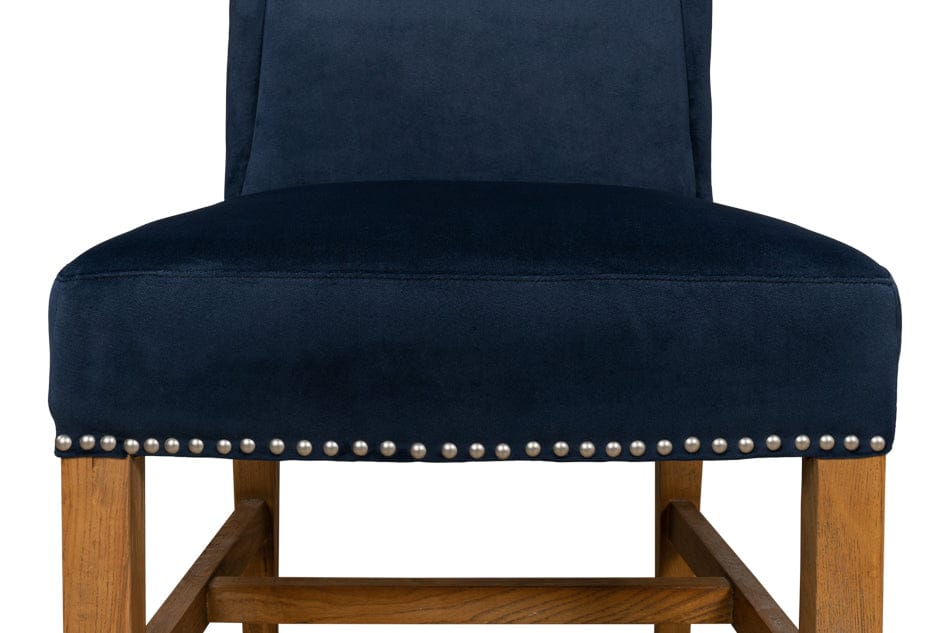 Sarreid Ltd - High Back Dining Chair, Blue Velvet (Set of 2) - 53028 view 6