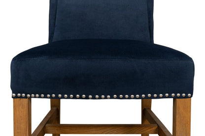Sarreid Ltd - High Back Dining Chair, Blue Velvet (Set of 2) - 53028 view 6