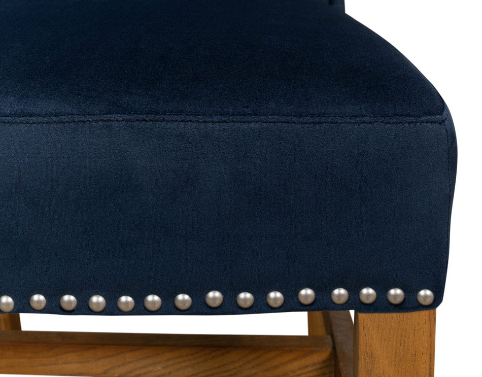 Sarreid Ltd - High Back Dining Chair, Blue Velvet (Set of 2) - 53028 view 8