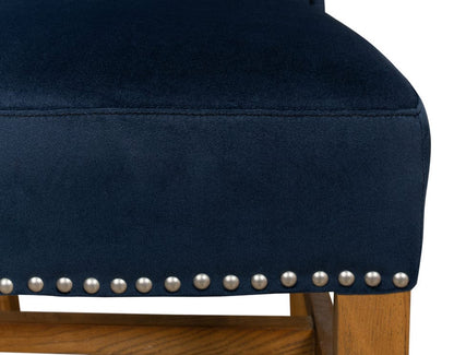 Sarreid Ltd - High Back Dining Chair, Blue Velvet (Set of 2) - 53028 view 8