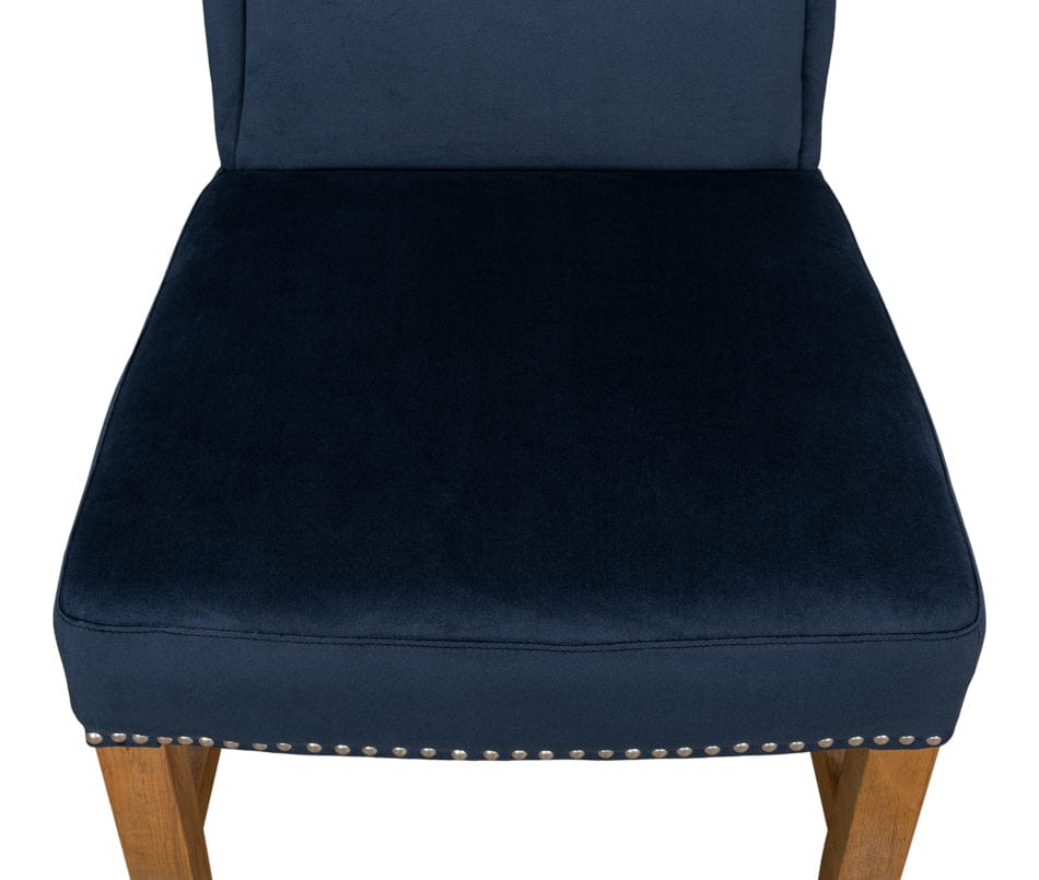Sarreid Ltd - High Back Dining Chair, Blue Velvet (Set of 2) - 53028 view 9