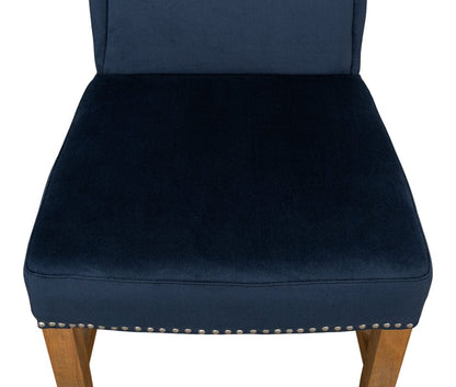 Sarreid Ltd - High Back Dining Chair, Blue Velvet (Set of 2) - 53028 view 9