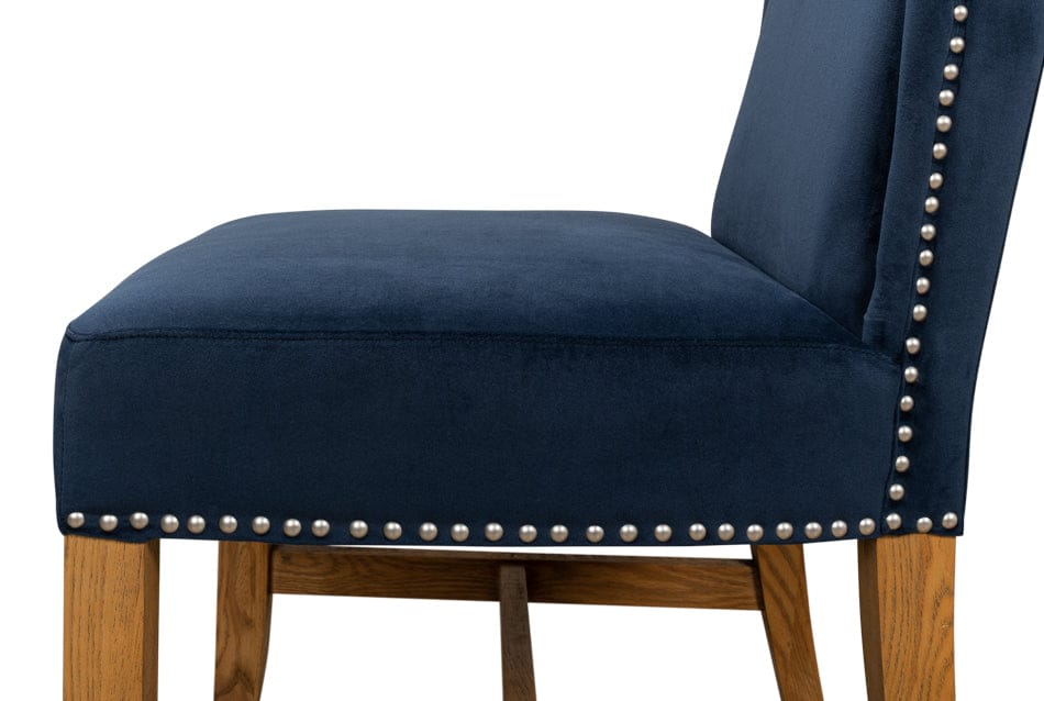 Sarreid Ltd - High Back Dining Chair, Blue Velvet (Set of 2) - 53028 view 10