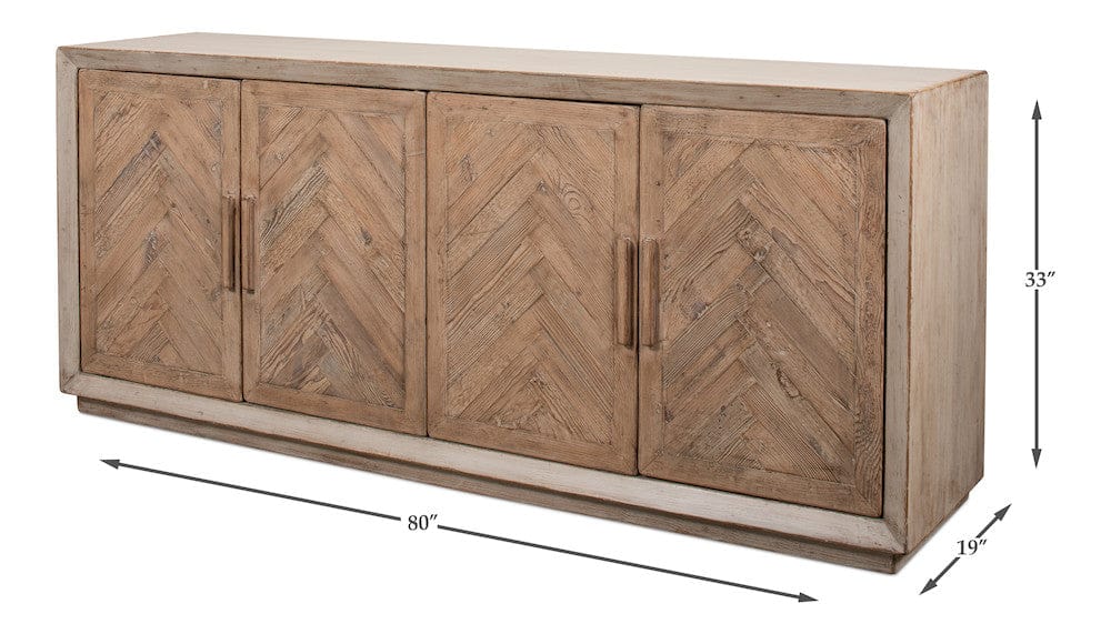 Sarreid Ltd - Hollis 4 Door Sideboard,Stone Grey in Grey - 53415-1 view 13