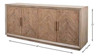 Sarreid Ltd - Hollis 4 Door Sideboard,Stone Grey in Grey - 53415-1 view 13