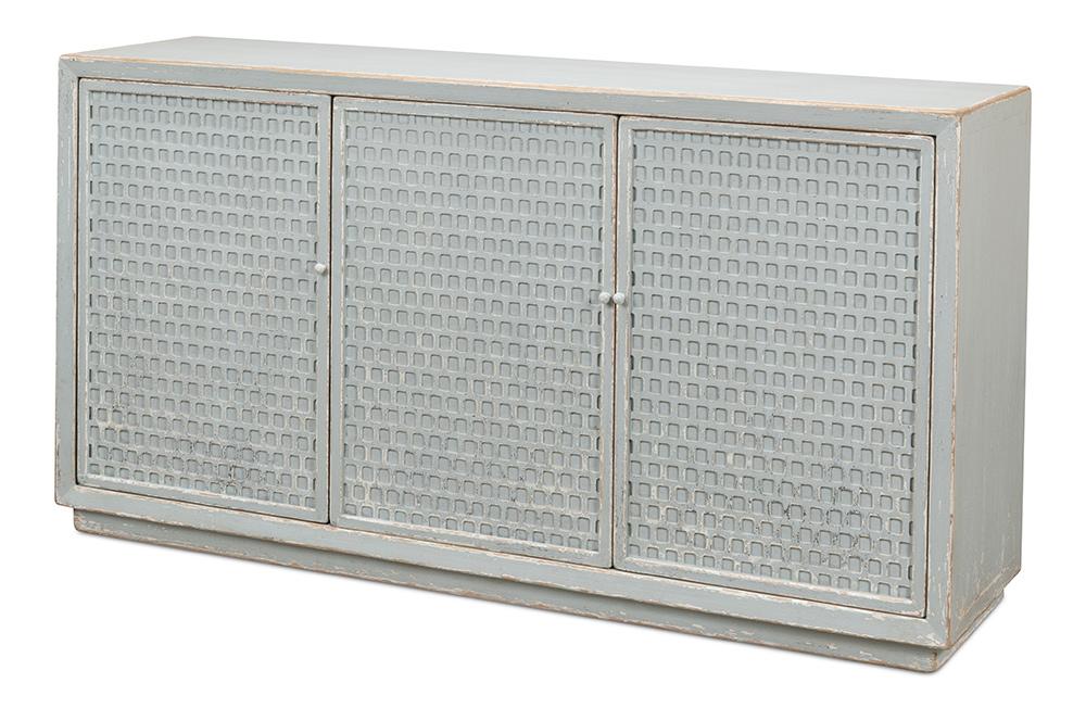 Sarreid Ltd - Honeycomb Front Sideboard - Blue - 52754 veiw 1
