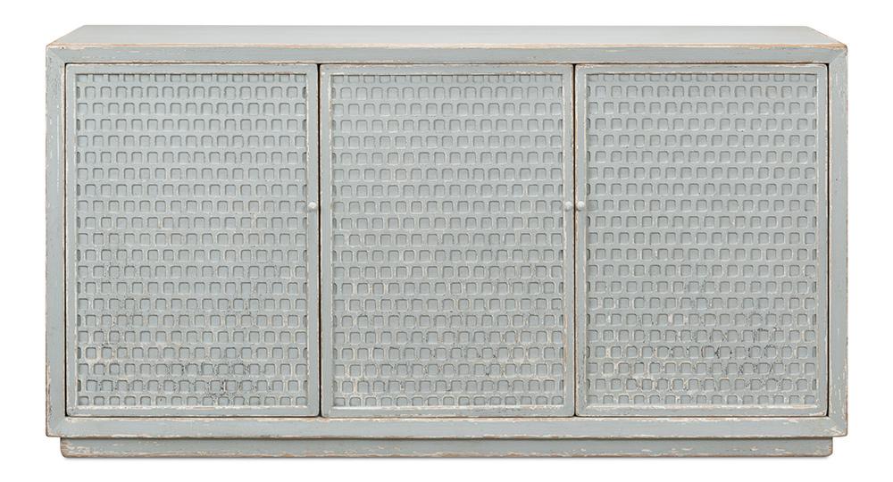 Sarreid Ltd - Honeycomb Front Sideboard - Blue - 52754 veiw 2
