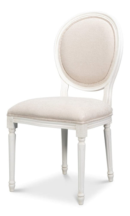 Sarreid Ltd - Hugo Oval Side Chair,Cortina White in White - 54178-08W view 1