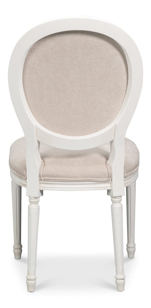 Sarreid Ltd - Hugo Oval Side Chair,Cortina White in White - 54178-08W view 4
