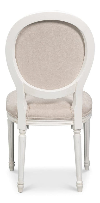 Sarreid Ltd - Hugo Oval Side Chair,Cortina White in White - 54178-08W view 4