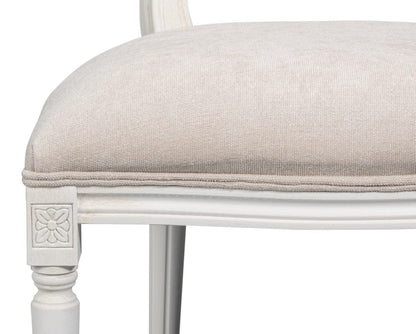 Sarreid Ltd - Hugo Oval Side Chair,Cortina White in White - 54178-08W view 6