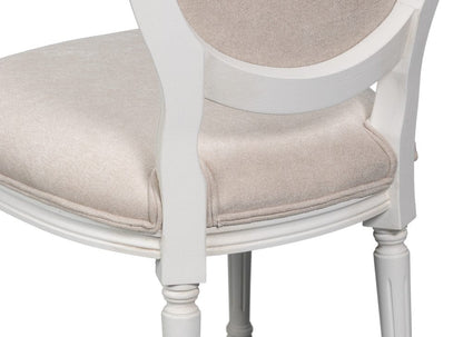 Sarreid Ltd - Hugo Oval Side Chair,Cortina White in White - 54178-08W view 7