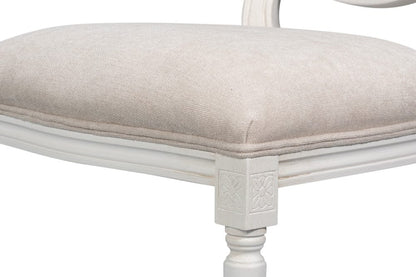 Sarreid Ltd - Hugo Oval Side Chair,Cortina White in White - 54178-08W view 8