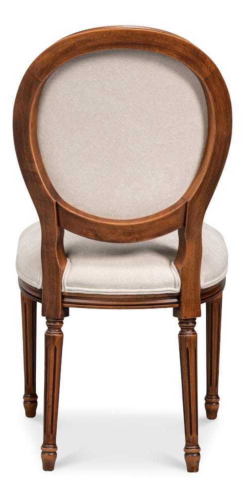 Sarreid Ltd - Hugo Oval Side Chair,Noce Anticato,Cream in Beige - 54178-NACV view 4