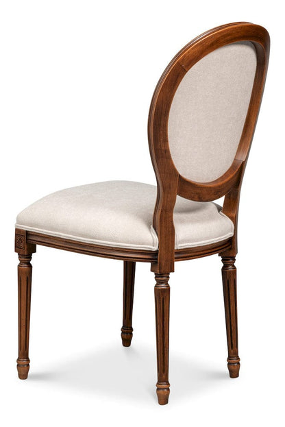 Sarreid Ltd - Hugo Oval Side Chair,Noce Anticato,Cream in Beige - 54178-NACV view 5