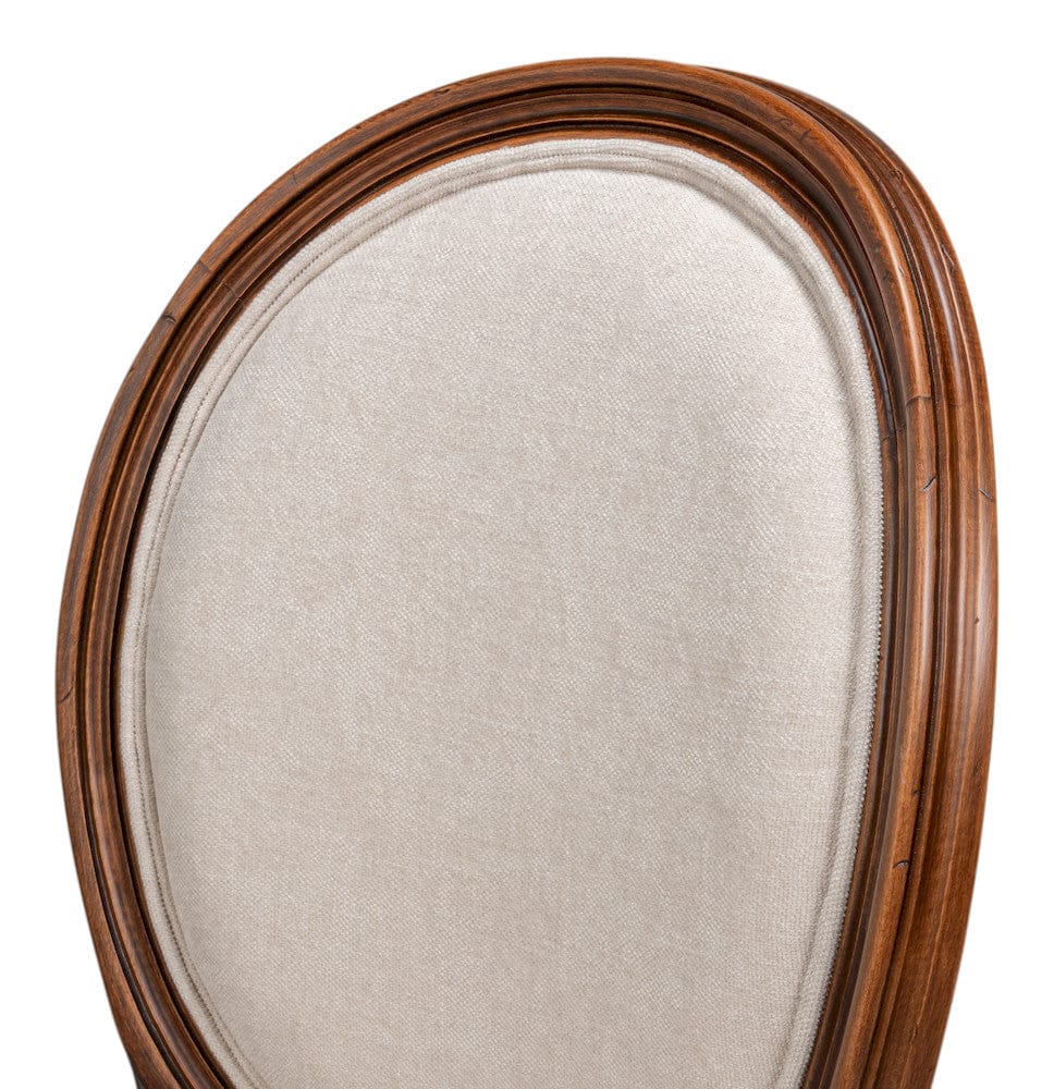 Sarreid Ltd - Hugo Oval Side Chair,Noce Anticato,Cream in Beige - 54178-NACV view 9