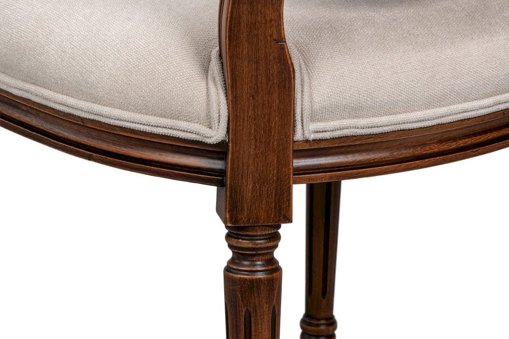 Sarreid Ltd - Hugo Oval Side Chair,Noce Anticato,Cream in Beige - 54178-NACV view 12