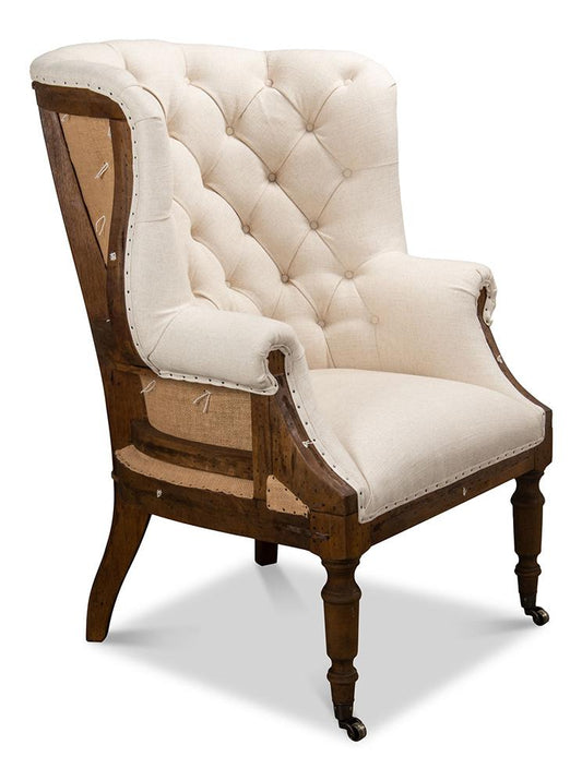 Sarreid Ltd - Irish Chair - Ivory - 28907 veiw 1