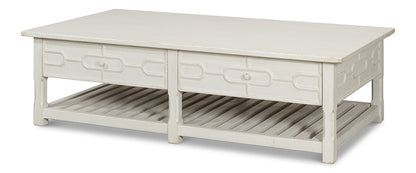 Sarreid Ltd - Isla Coffee Table, Antique White - 53615-3 veiw 1