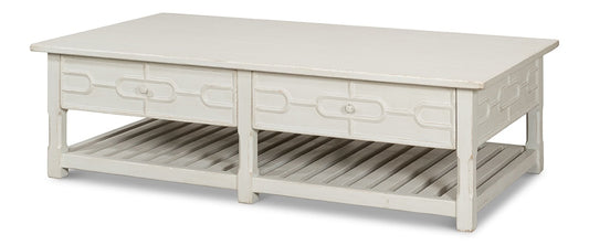Sarreid Ltd - Isla Coffee Table, Antique White - 53615-3 veiw 1